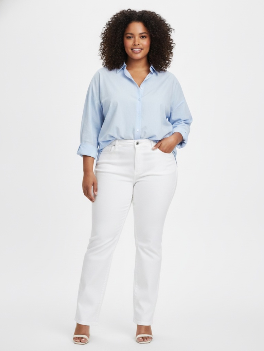 NWT  Style & Co. slimming pocket high-rise, white jeans 18